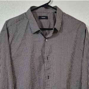 Theory Men's Monochrome Gingham Shirt